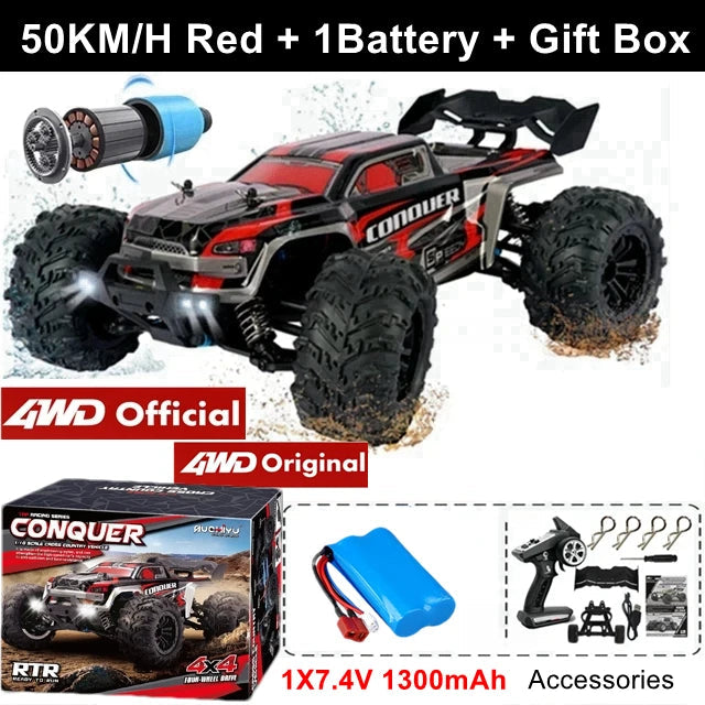 4WD Remote Control Car Off Road 4x4 RC High Speed Buggy Truck Super Brushless 50 or 80KM/H Fast Drift Racing Toy Kids Adults Econic Blanks