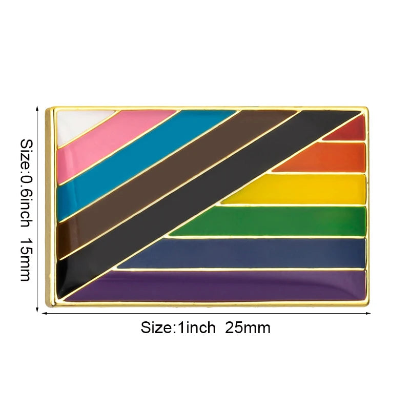 Progress Pride Heart Shaped Lapel Pin Flag badge Brooch Pins Badges Quick Pick Grocers