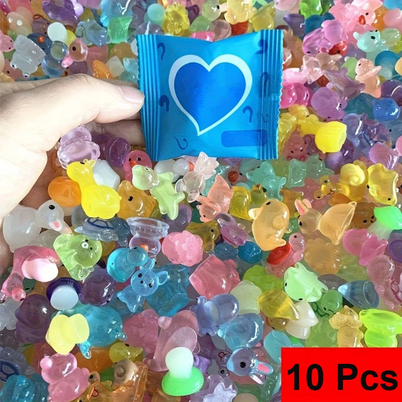 10/30/60PCS Mini Surprise Blind Bags Luminous Animal Figurines Miniature Mystery Bag For Potted Dollhouse Fairy DIY Garden Decor Quick Pick Grocers