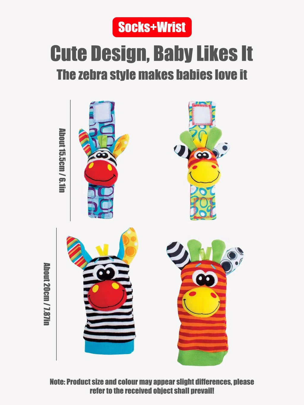 4pcs/Set Baby Infant Wrist Rattle Socks Toys 0-12 Month Girl Boy Early Educational Development Cute Toddlers Sensory Gifts Purest Peak