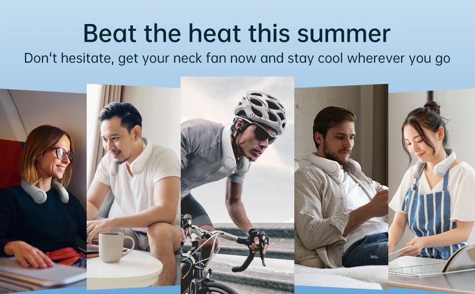 JISULIFE Portable Neck Fan Upgraded, 5000mAh Battery, Necksupport, 5 Speeds Gears Adjustment, Outdoor Wearable Hands-Free Fan Quick Pick Grocers
