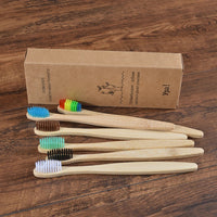 10Pcs Colorful Toothbrush Natural Bamboo Tooth Brush Sets Soft Bristle Charcoal Teeth Eco Bamboo Toothbrushes Dental Oral Care Econic Blanks