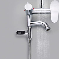 LED Display Household Water Shower Thermometer 5-85℃ Flow Self-powered Water Thermometer Monitoring Baby Care Energy Smart Meter Purest Peak