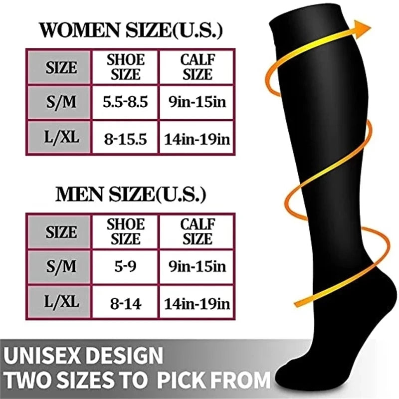 Compression Socks Varicose Veins Men's And Women's Sports Socks Football 20-30 Mmhg Elastic Anti Fatigue Pain Relief Wholesale Quick Pick Grocers