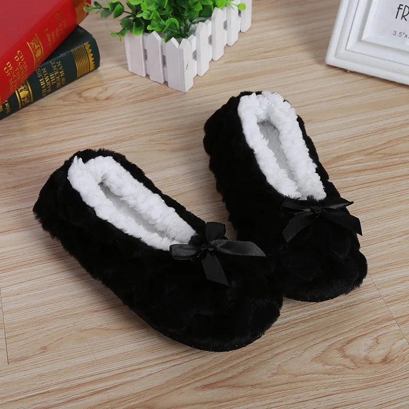 Winter Warm Slipper Womens Home Plush Soft Fluffy Cute Funny Indoor House Female Non Slip Ladies Floor Shoes Heart Love Grip Purest Peak