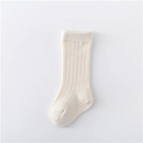 Lawadka 0-5Years Kids Boys Girls Socks Cotton Solid Striped Soft Baby Knee Long Children's Socks School Sport Baby Sock 12 Color Quick Pick Grocers