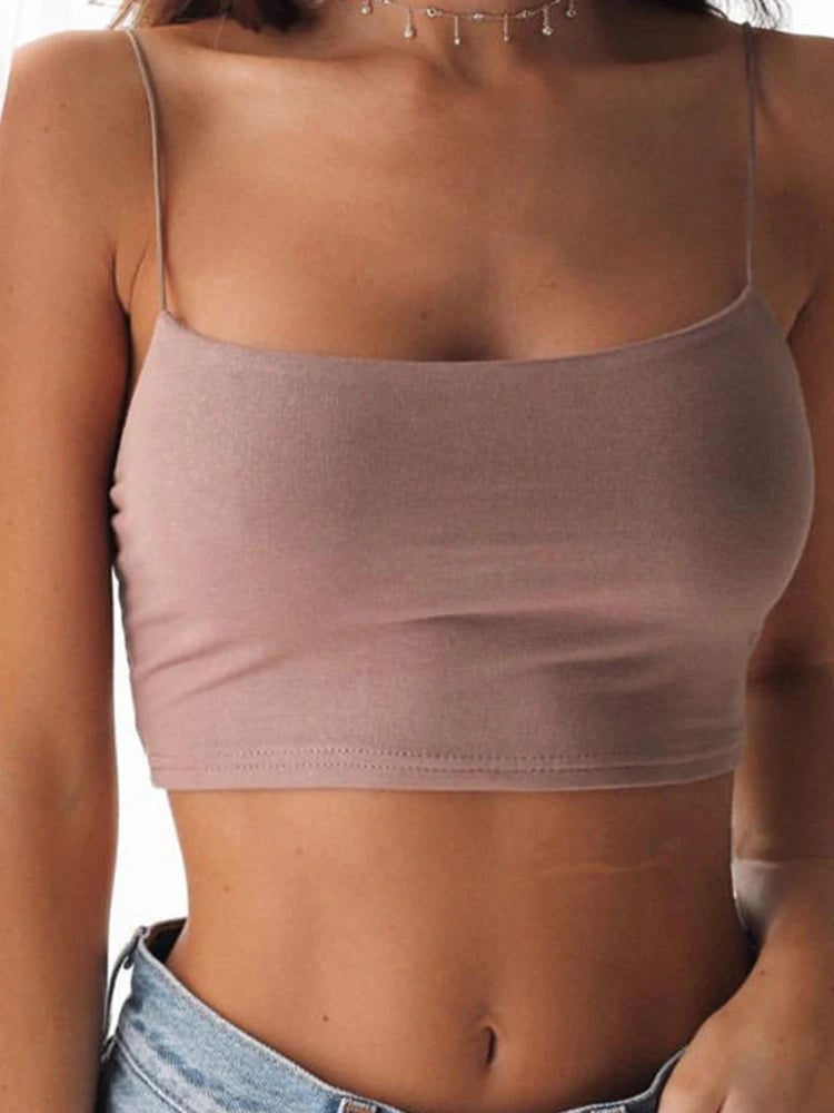 Sexy Tank Top Black Halter Crop Tops Women Summer Camis Backless Camisole Fashion Casual Tube Top Female Sleeveless Cropped Vest Quick Pick Grocers