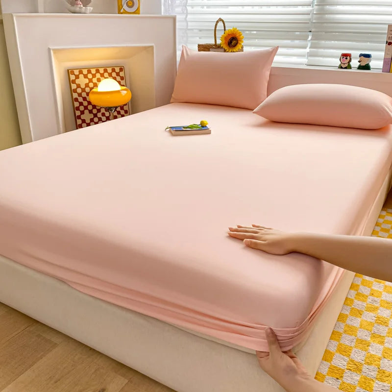 Soft Cotton Fitted Bed Sheet with Elastic Mattress Cover Quick Pick Grocers