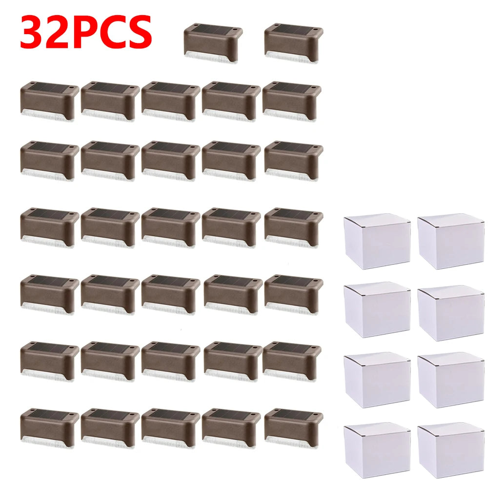 Warm White LED Solar Step Lamp Path Stair Outdoor Garden Lights Waterproof Balcony Light Decoration for Patio Stair Fence Light Econic Blanks