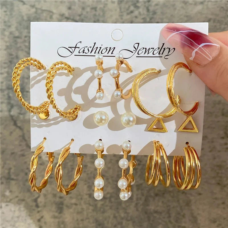 Modyle Gold Color Dangle Earrings Set Butterfly Acrylic Hollow Drop Earrings for Women Heart Hoop Earring Fashion Jewelry Gifts Econic Blanks