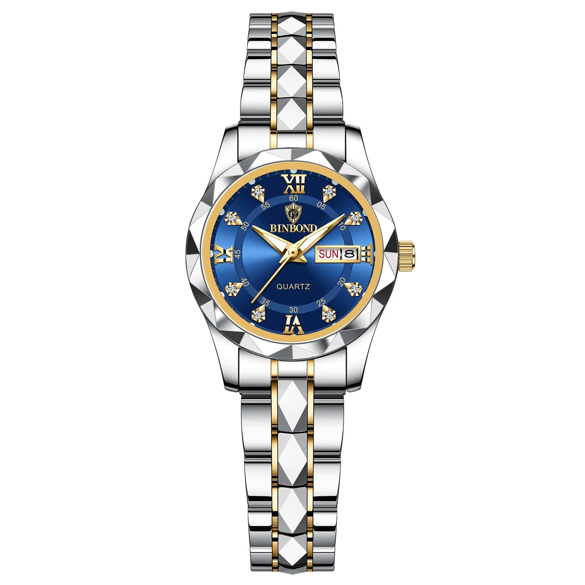 BINBOND B2521 Top Brand Luxury Fashion Business Womens Quartz Watches 30M Waterproof Week Date Clock Sport Womens Wristwatch Quick Pick Grocers