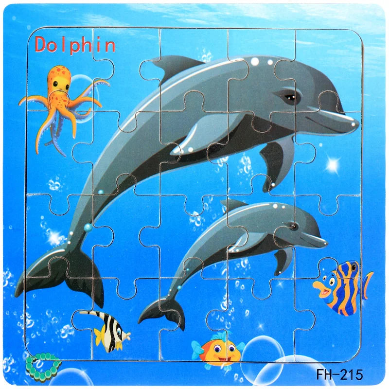 New 20 Piece Wooden 3d Puzzle Cartoon Animal Vehicle Jigsaw Puzzle Montessori Educational Toys For Kids 3-6 Years Old Quick Pick Grocers