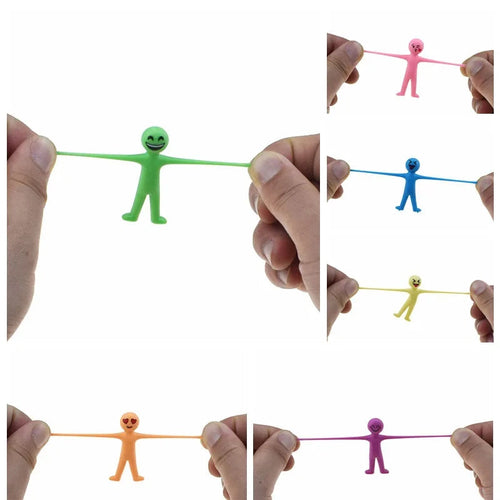 10Pcs Novelty Stretchy Stretch Toy Cute Colorful Yellow Stress Relief Stretchy Fidget Gifts TPR Soft Plastic Creative Doll Toy Econic Blanks