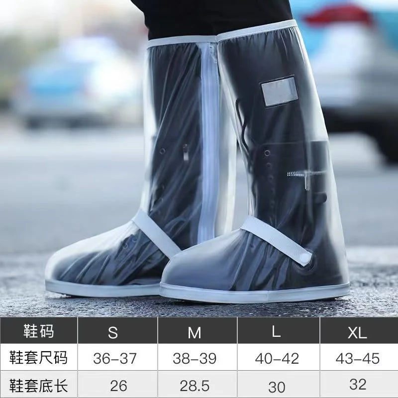 Rain Boot Shoe Cover Black Waterproof with Reflector High Top Clear Shoes Dust Covers for Motorcycle Bike Rain Cover Men Women Econic Blanks