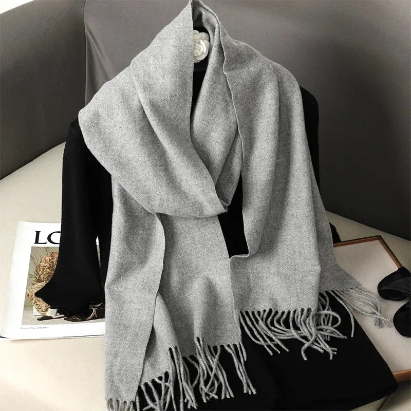 62Color Solid Women Winter Scarf Warm Thicken Cashmere Shawl Outdoor Fashion Luxury Tassels Pashmina Lady Wrap Windproof Scarves Econic Blanks