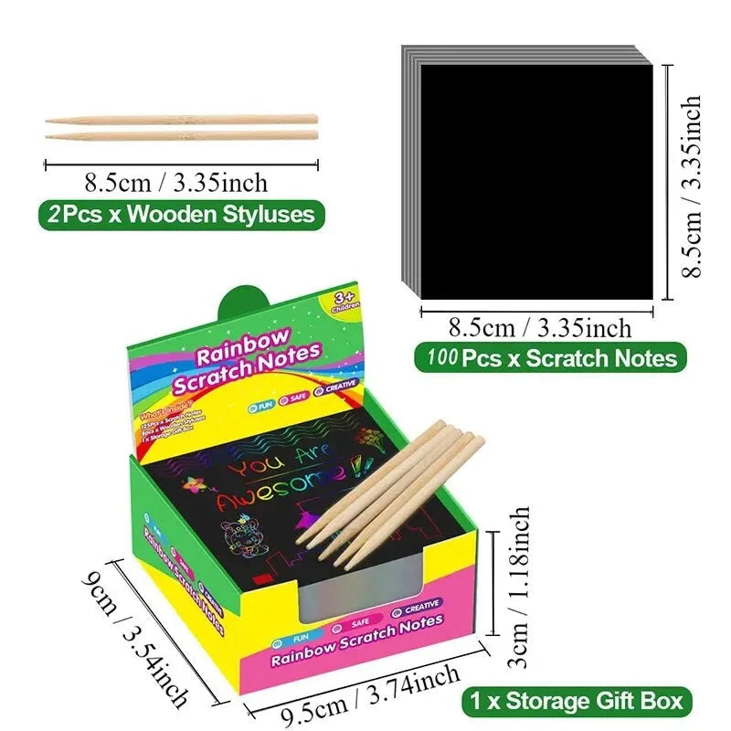 Dazzling Scratch Painting Parent Child Interactive Toys Note Cards Handmade Painting Econic Blanks
