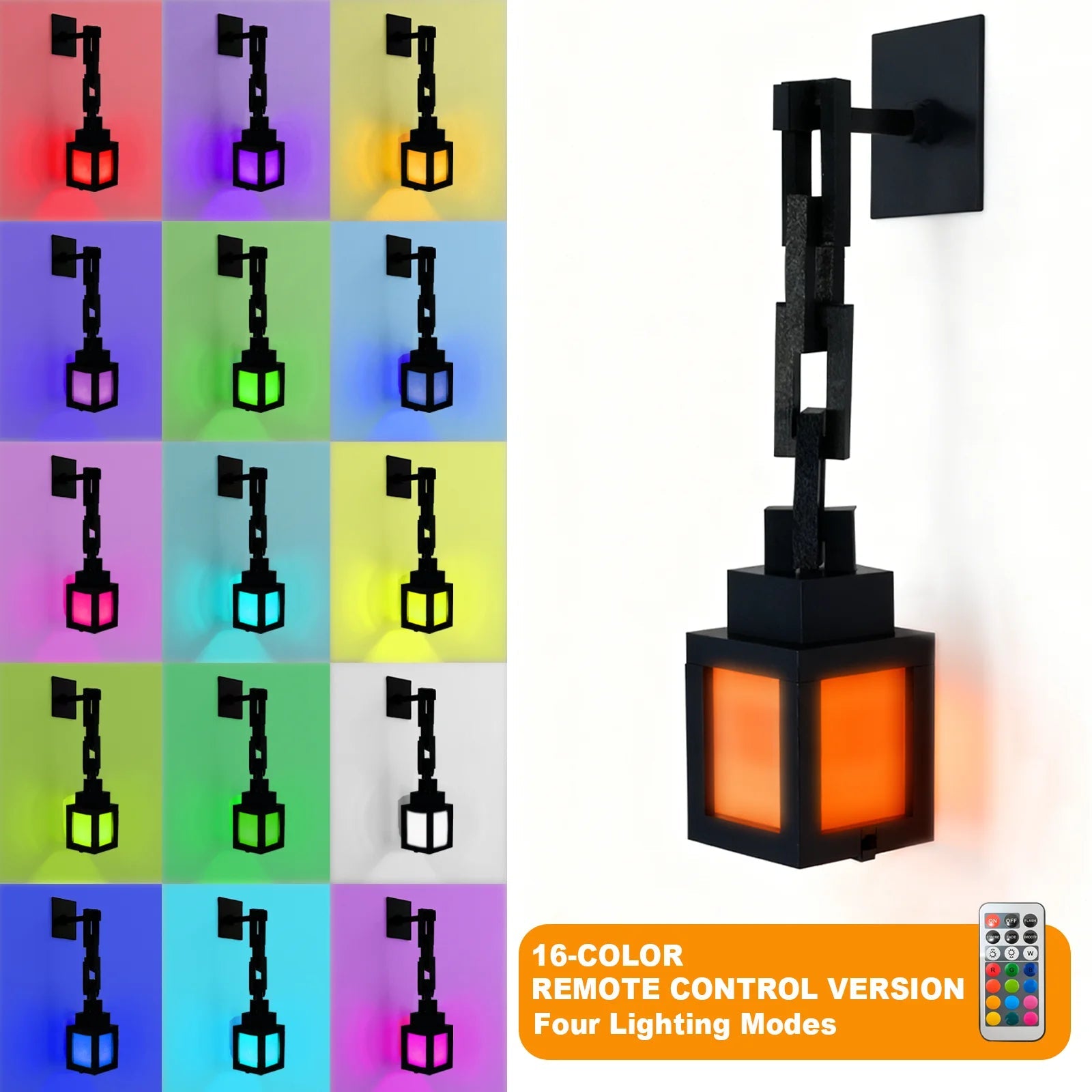 2026 Pixel Style Night Light Portable Lantern Tabletop Ornament 16 Colors RGB Remote DIY Interior Decoration Atmosphere Light Quick Pick Grocers