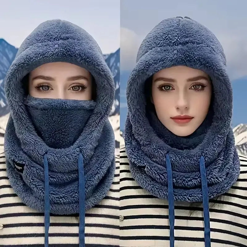 Warm Thermal Windproof Balaclava Ski Hood Motorcycle Face Cover Polar Fleece Adjustable Cycling Neck Cover Full Face Mask Winter Quick Pick Grocers