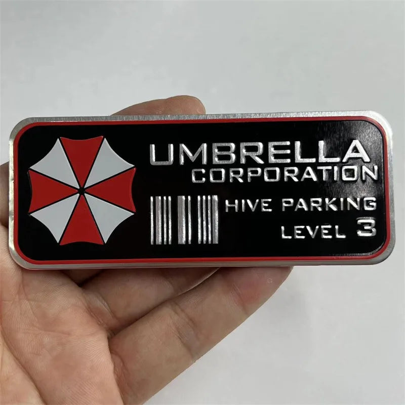 Aluminum Alloy Car Sticker Umbrella Residents Honeycomb Parking Level 3 Motorcycle Auto Decor Metal Sticker Car Motorbike Decal Quick Pick Grocers
