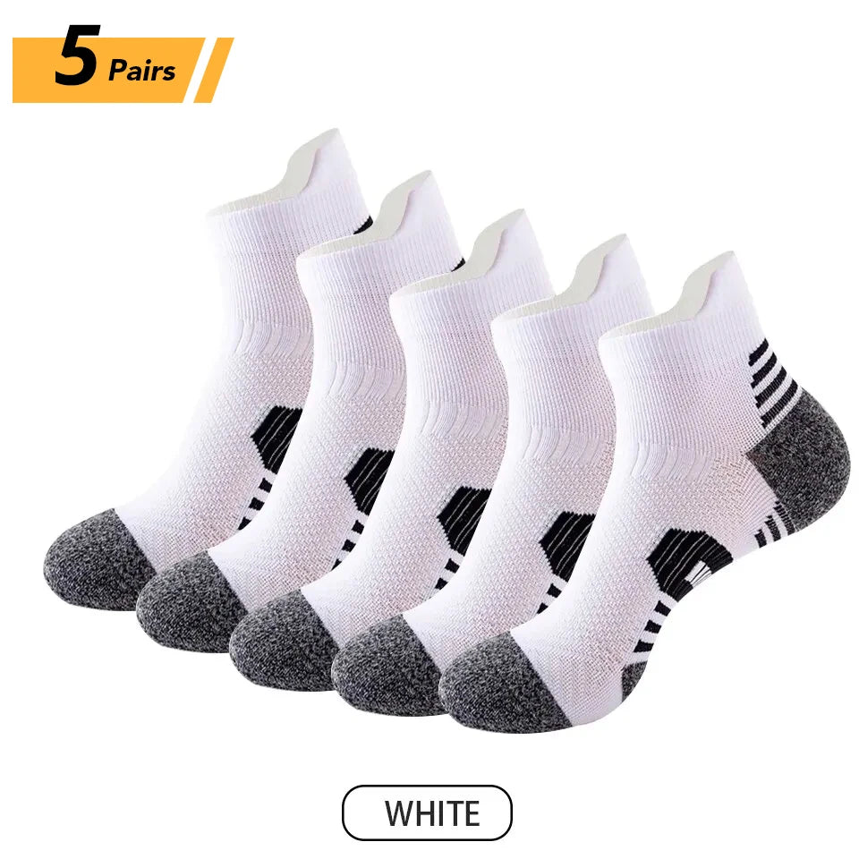 6/5/3 Pairs Men's Athletic Socks Sports Breathable Outdoor Running Compression Socks Cotton Training Long Black Stretch Socks Quick Pick Grocers