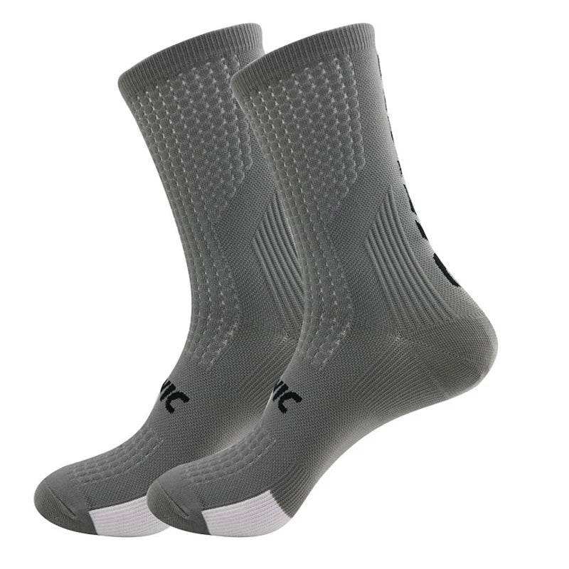 5 Pairs Cycling Socks Men Bicycle Sport Running Bike Socks Mid Tube Compression Outdoor Racing MTB Road Bike Socks Breathable Quick Pick Grocers