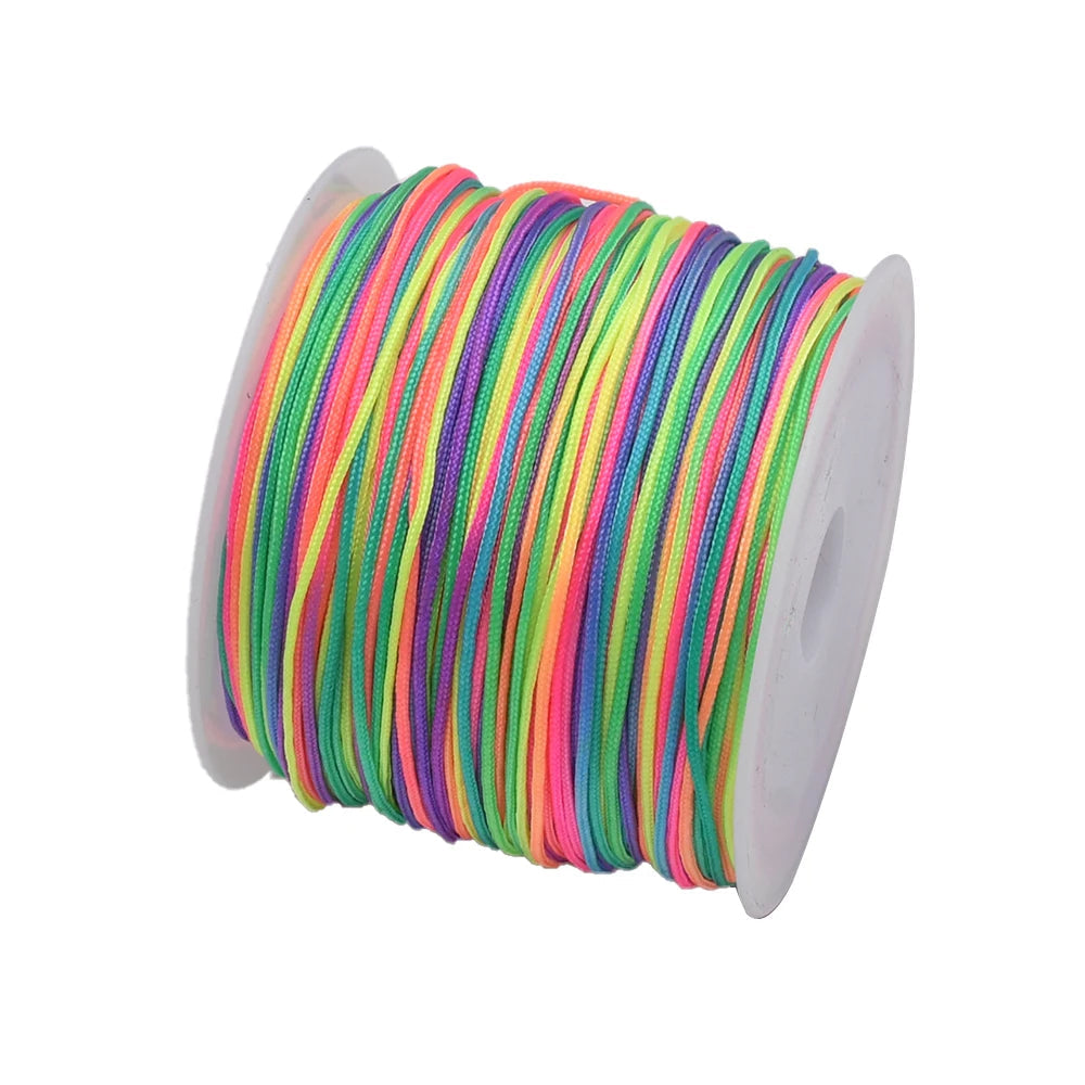 50Yds 0.8mm Crafts Nylon Cord For Jewelry Making Beading Braided Nylon Satin String for Bracelets Rattail Trim Chinese Knot Econic Blanks