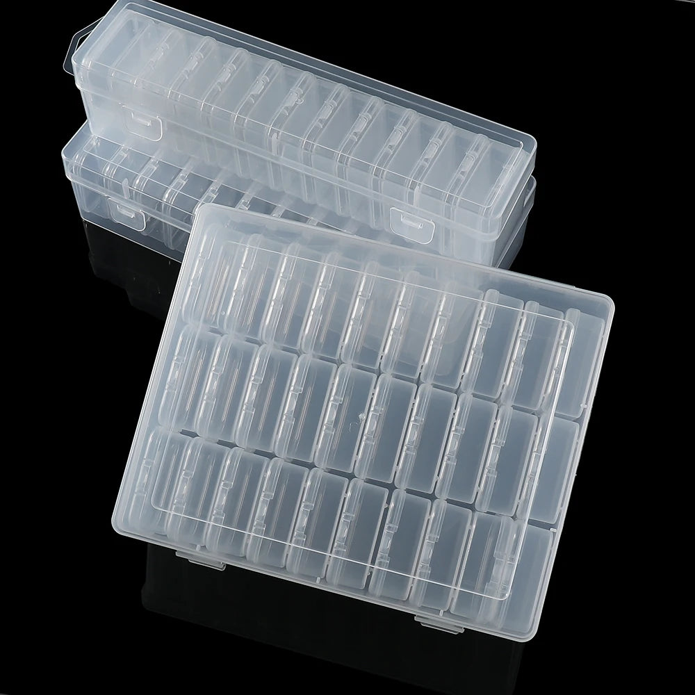 Bead Organizer Box 12/24/30Pcs Small Clear Plastic Bead Storage Containers with Hinged Lid for Storage Crafts Jewelry Organizer Purest Peak