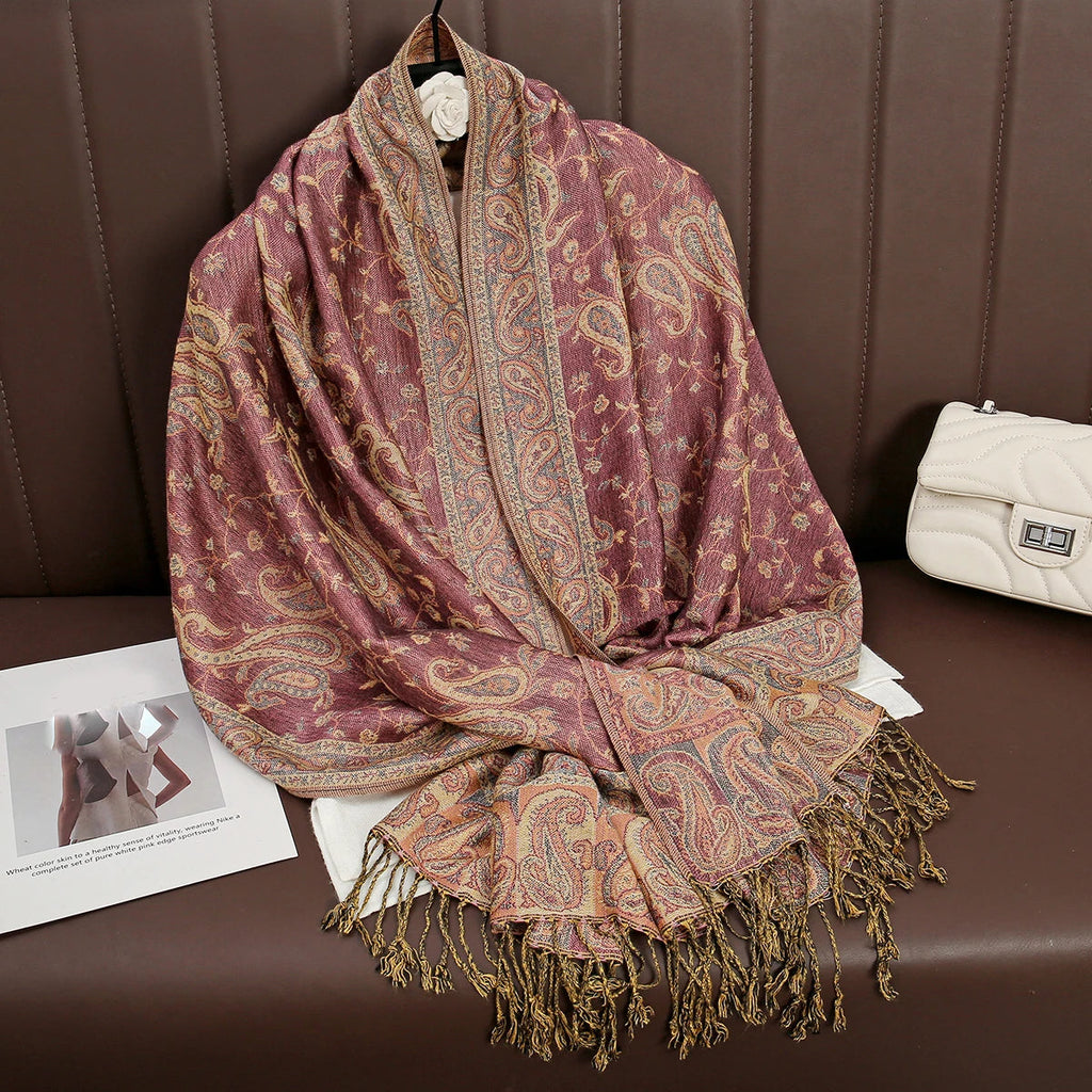 Luxury Brand Autumn Cashmere Pashmina Shawl Lady Wrap Warm Winter Scarves Design Print Female Foulard Cotton Stoles Scarf 2023 Quick Pick Grocers