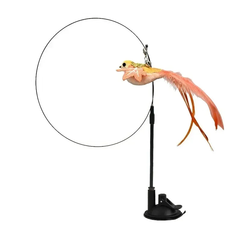 Simulation Bird Cat Toys Funny Interactive Peacock with Bell Cat Stick Toy for Kitten Playing Teaser Wand Toys Pet Cats Supplies Quick Pick Grocers