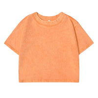 100% Cotton Washed T-Shirts For Women Loose O-Neck Crop Tops Y2k Street Female Clothes Summer Casual Vintage Short Sleeve Tees Quick Pick Grocers