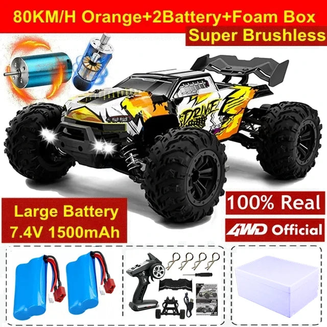 4WD Remote Control Car Off Road 4x4 RC High Speed Buggy Truck Super Brushless 50 or 80KM/H Fast Drift Racing Toy Kids Adults Econic Blanks