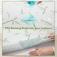 1p Cooling Bamboo Fiber Fitted Sheet, Breathable Mattress Protector Cover  with Deep Pocket for Summer Quick Pick Grocers