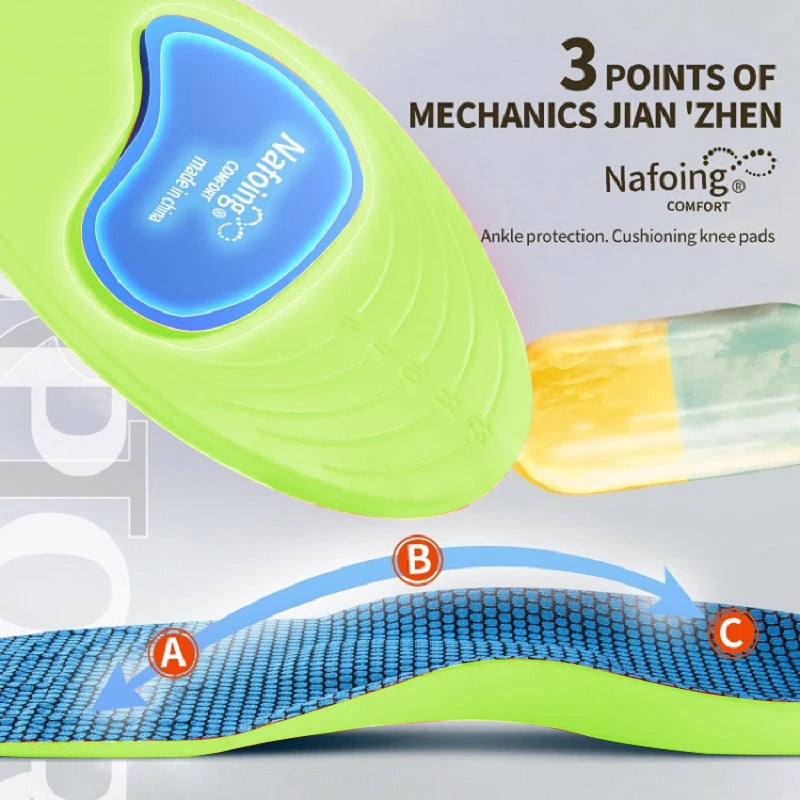 Orthopedic Insoles for Feet Sport Shock-absorbing Insole for Shoes Arch Support Plantar Fasciitis Templates Pads Men Women Sole Quick Pick Grocers