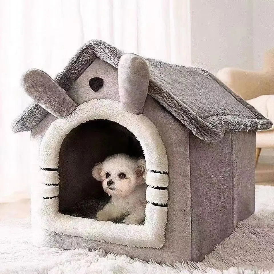 All Season Dog House Style Bed - Removable Washable Pet Bed for Small Dogs Teddy Winter Warm Cat Dog House Quick Pick Grocers