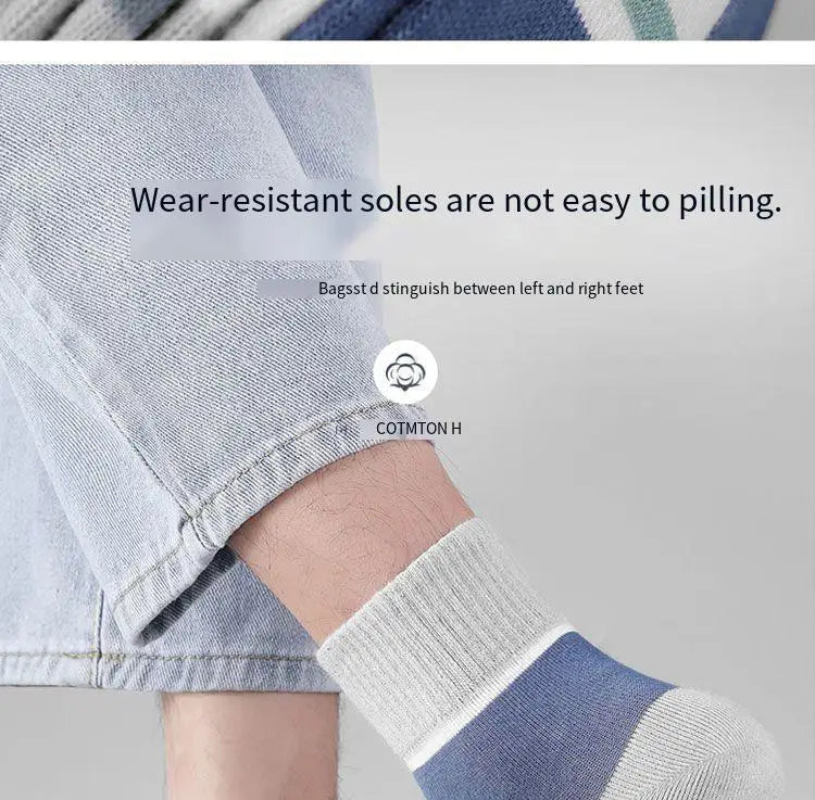 Men's Pure Cotton Socks Spring Striped Casual Socks Men's Anti-odor Antibacterial Business Socks High Quality Sports Sock Meias Quick Pick Grocers