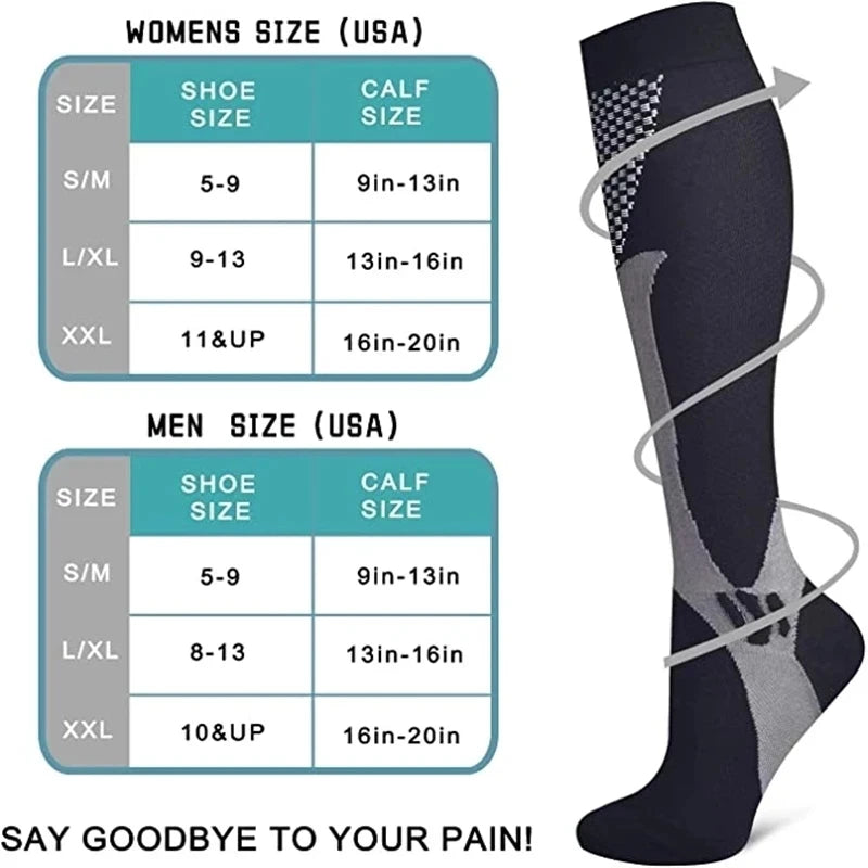 Compression Socks Varicose Veins Men's And Women's Sports Socks Football 20-30 Mmhg Elastic Anti Fatigue Pain Relief Wholesale Quick Pick Grocers