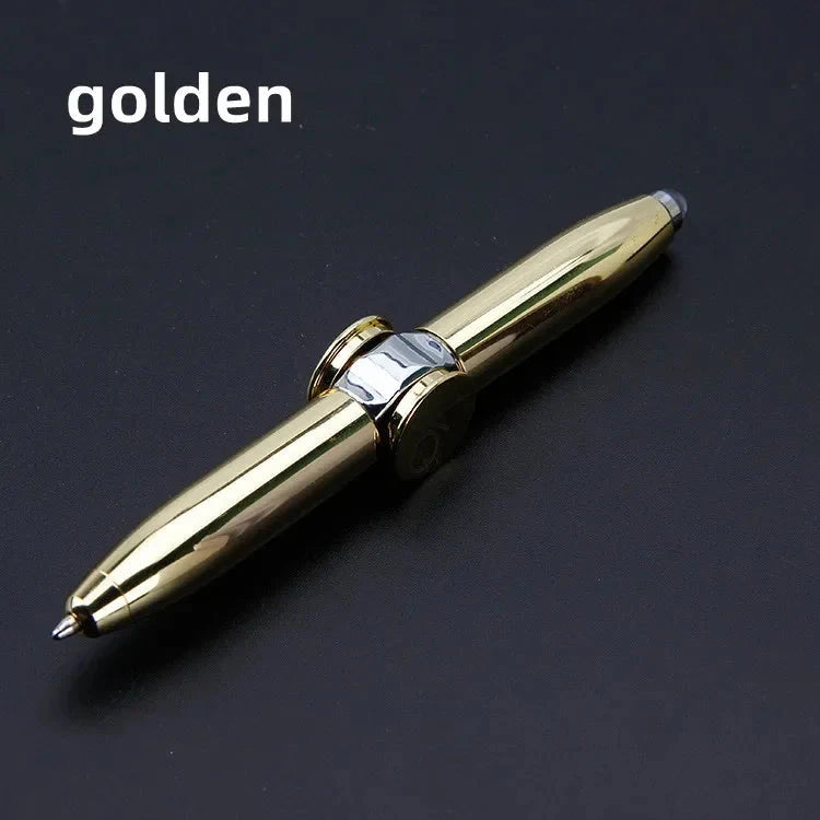 Multifunctional Decompression Finger Rotate Luminous Gyro Pens Toy Fidgets Spinner LED Light Ballpoint Pen Metal Gyro Pen Gift Econic Blanks