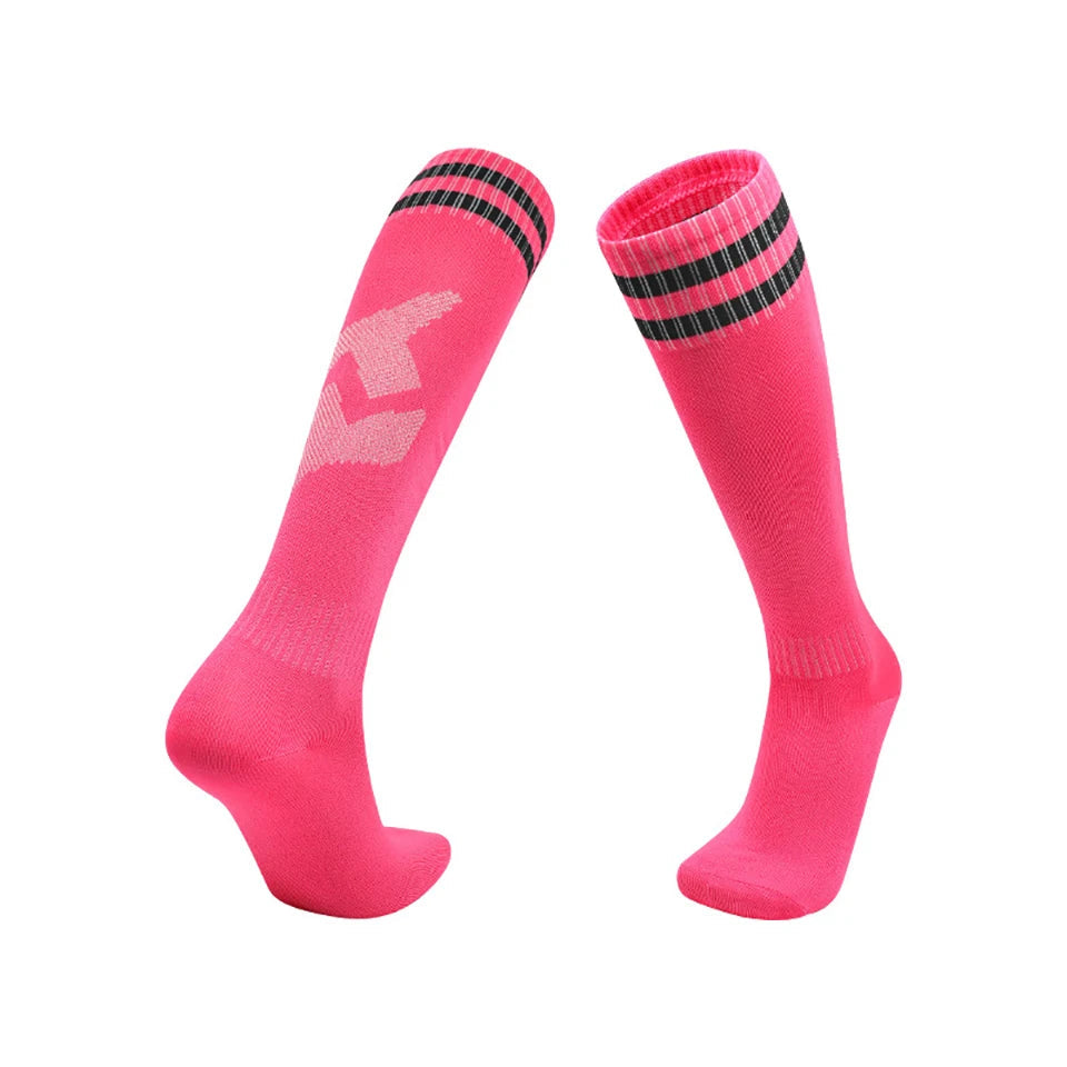 Loogdeel Football Socks Long Tube Knee Cotton Adults Children Legging Stockings Non-slip Soccer Baseball Running Sports Socks Quick Pick Grocers