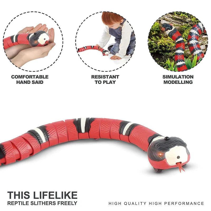 Automatic Cat Toys Interactive Smart Sensing Snake TeaseToys for Cats USB Charging Cat Accessories for Pet Cats  Game Play To Econic Blanks
