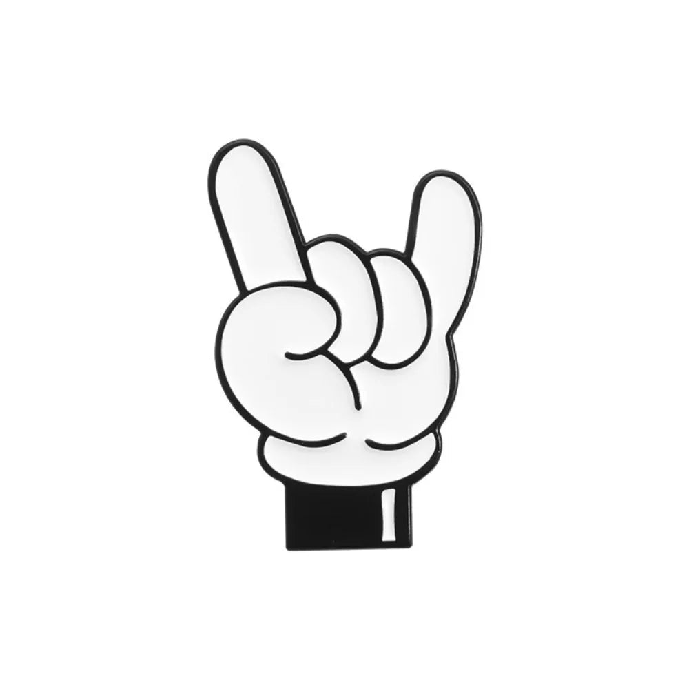 Cartoon Finger Gesture Love You Enamel Pins Creative Metal Decoration Brooch Lapel Badge Clothes Backpack Accessory for Friends Quick Pick Grocers