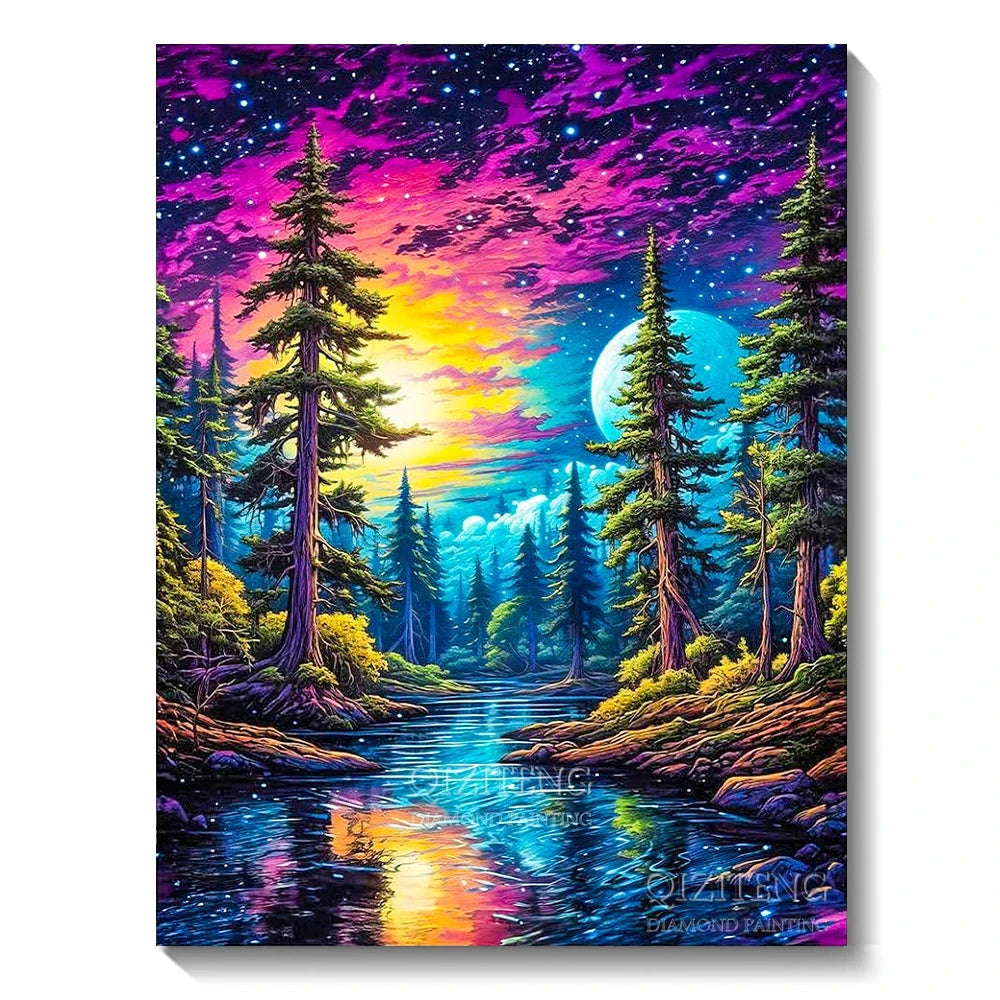 5D Diamond Art Painting Aurora Landscape Mosaic Embroidery Cross Stitch Kit Full Round Rhinestone Diy Wall Home Decor Gift Econic Blanks