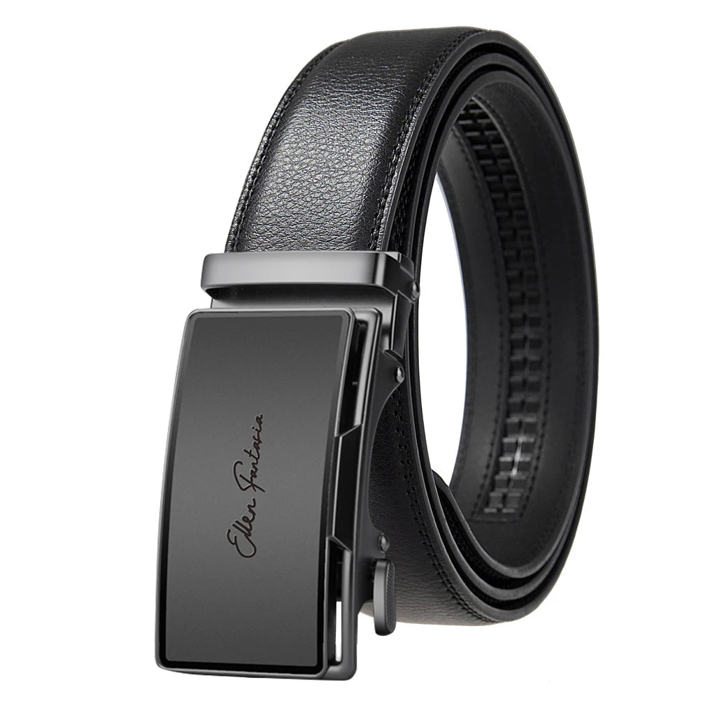 Fashion Designer Belt for Men High Quality Genuine Leather Men Belt Alloy Buckle Automatic Belt Business Belt Men Quick Pick Grocers