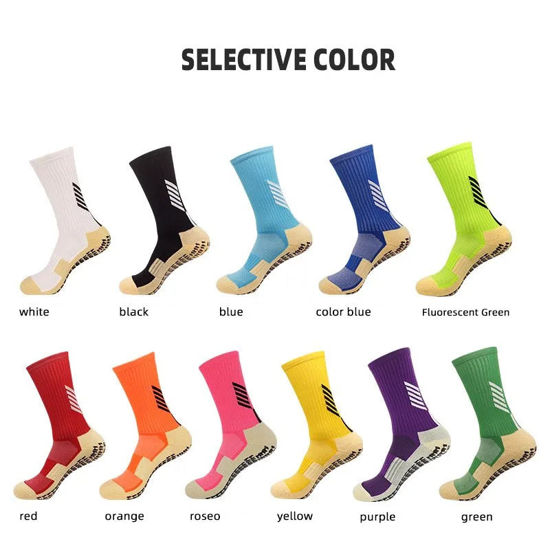 High Quality Anti Slip Soccer Socks Adults Kids Sport Towel Bottom Cotton Mid Tube Non Slip Football Hockey Baseball Grip Sock Quick Pick Grocers