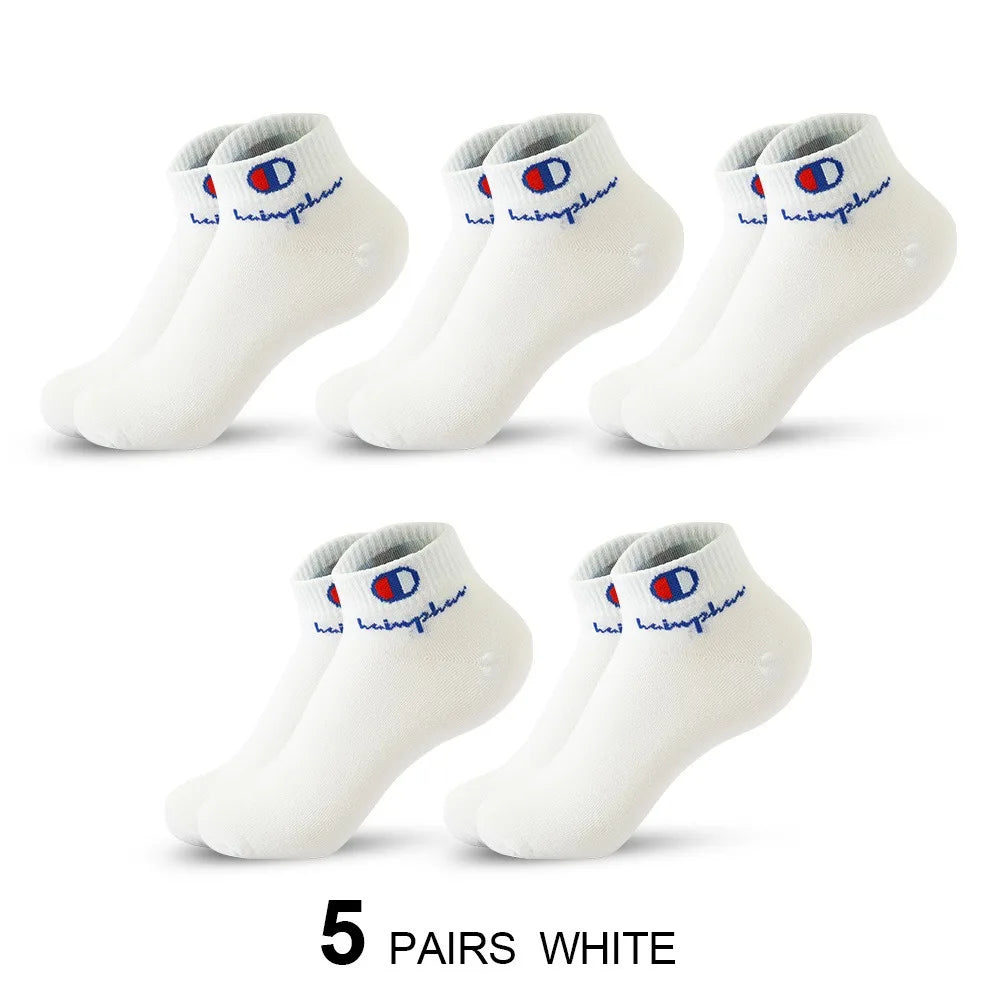 5/10/20 Pairs Men Ankle Socks Cotton Brand Classic Fashion Black White Socks Breathable Mesh Athletic Sports Socks for Summer Quick Pick Grocers