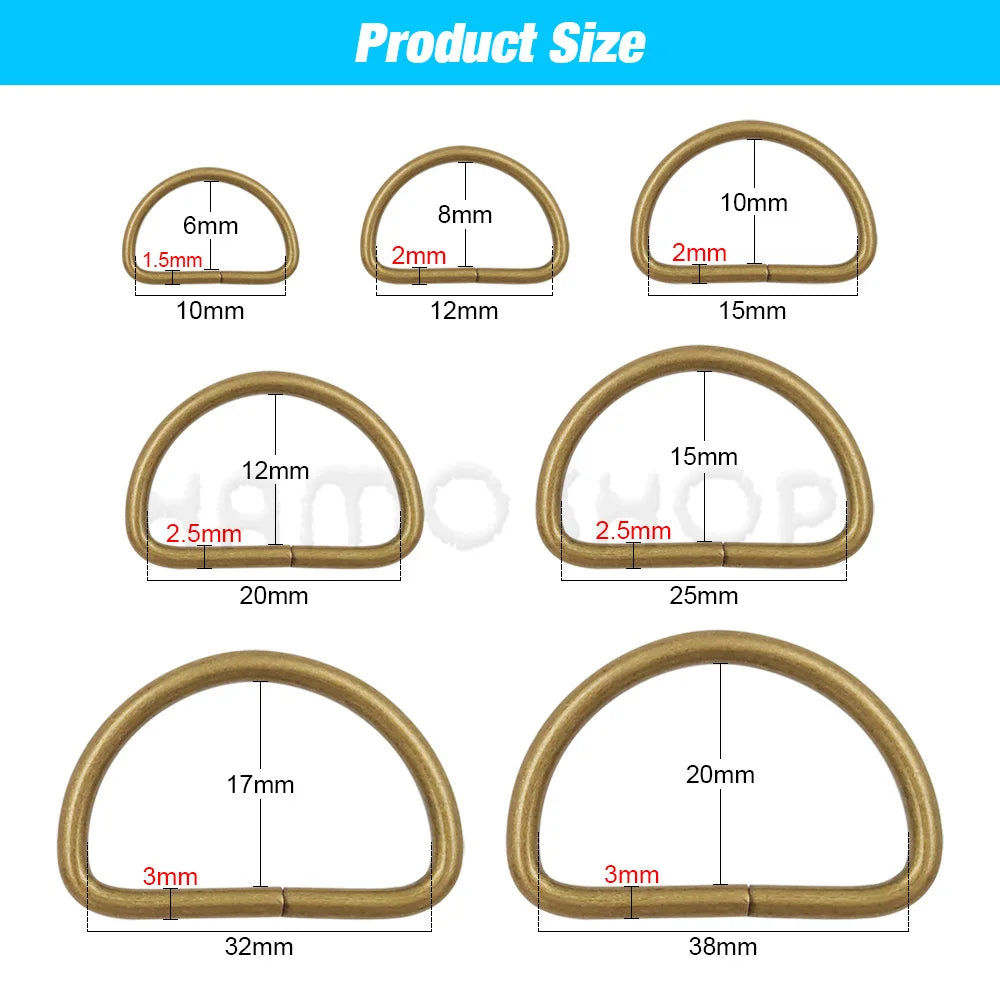 20-1000pcs Metal D Ring Adjustable Buckle Clasp For Webbing Backpacks Straps Bags Cat Dog Collar Chain Buckles DIY Accessorie Quick Pick Grocers