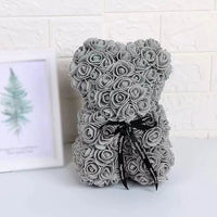 25cm Artificial Teddy Rose Flower Bear with Box Romantic Valentines Day Gift Girlfriend Women Anniversary Wedding Party Supplies Quick Pick Grocers