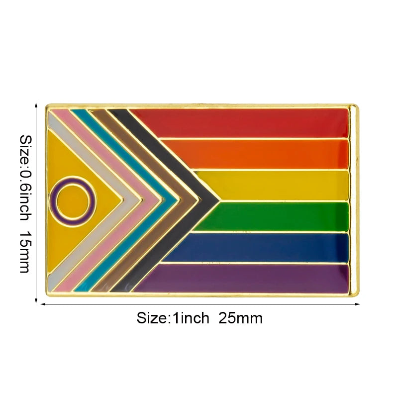Progress Pride Heart Shaped Lapel Pin Flag badge Brooch Pins Badges Quick Pick Grocers