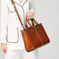 Women Handbag Cross body Shoulder Tote Bag Genuine Leather Shopping Fashion Office Female Real Cowhide Messenger Top Handle Bags Quick Pick Grocers