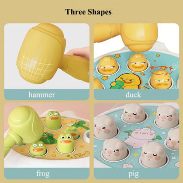 Duck/Frog/Pig Baby Toy Montessori Learning Game Educational Puzzle Gift for 12 24 Months Toddler Boy/Girl with Hammer Quick Pick Grocers