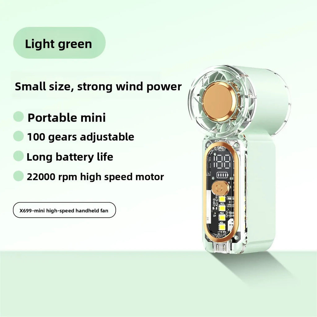 High Velocity Portable USB Charging Hand Fan Mini Powerful Pocket Fan With Strong Airflow For Summer Camping Sports Beach Travel Quick Pick Grocers